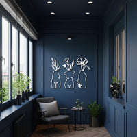 3 Piece Female Form Vase Metal Wall Art, Minimalist Floral Silhouette Decor for Kitchen, Dining Room, Modern Artistic Home Gift 2