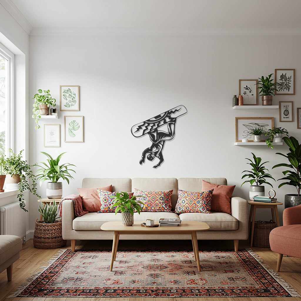 Snowboarder Metal Wall Art, Winter Sports Silhouette for Ski Lodge, Cabin, or Modern Home, Gift for Snowboard Lovers and Adventure Fans
