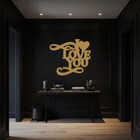 I Love You Metal Wall Art – Romantic Typography Design for Modern Homes, Perfect Gift for Couples, Wedding & Anniversary Decor 2