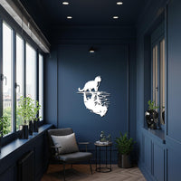 Cat Reflection Metal Wall Art, Feline Silhouette Decor, Modern Minimalist Animal Wall Decoration for Pet Lovers and Home Interiors 3