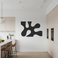 Abstract Metal Wall Art, Modern Organic Shape Wall Sculpture, Minimalist Black Decor, Contemporary Geometric Artwork for Kitchen 6