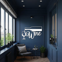 Metal Wine Wall Decor, Bottle & Glass Metal Sign, Modern Kitchen Wall Art, Home Bar Decoration, Gift for Wine Lovers, Metal Wall Decor 4