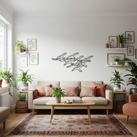 Flock of Birds Metal Wall Art, Abstract Flying Birds Silhouette, Modern Minimalist Wall Decor for Bedroom, Nature Inspired Wall Hanging 2