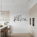 Veterinarian Heartbeat Animal Metal Wall Art, Farm Animal Line Drawing Decor, Cow Horse Dog Silhouette Sign, Gift For Vet & Animal Lovers