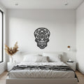 Sugar Skull Metal Wall Art, Black Gothic Skull Home Decor, Halloween Inspired Iron Wall Sculpture, Unique Housewarming Gift For Bedroom