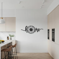 Sunflower Home Metal Wall Art, Gold Iron Entryway Sign For Housewarming, Modern Farmhouse Script Decor For Hallway Or Living Room 6