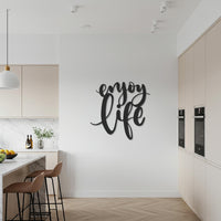 Enjoy Life Metal Wall Art Sign, Motivational Kitchen Decor, Positive Quote Iron Wall Hanging, Framed Modern Living Gift For Home 6