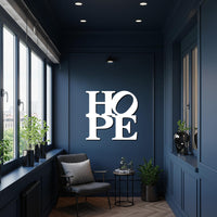 HOPE Metal Wall Art Sign, Inspirational Quote Word Decor, Modern Office Motivational Sign, Framed Style Iron Art for Gallery Library Walls 2