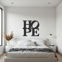 HOPE Metal Wall Art Sign, Inspirational Quote Word Decor, Modern Office Motivational Sign, Framed Style Iron Art for Gallery Library Walls 4