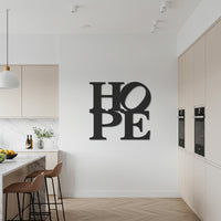 HOPE Metal Wall Art Sign, Inspirational Quote Word Decor, Modern Office Motivational Sign, Framed Style Iron Art for Gallery Library Walls 6