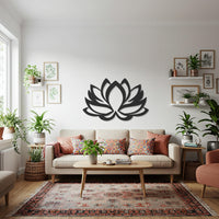 Metal Lotus Wall Art, Modern Yoga Room Decor, Zen Flower Wall Sign, Spiritual Home Decor, Black Metal Lotus, Framed Metal Wall Hanging 5