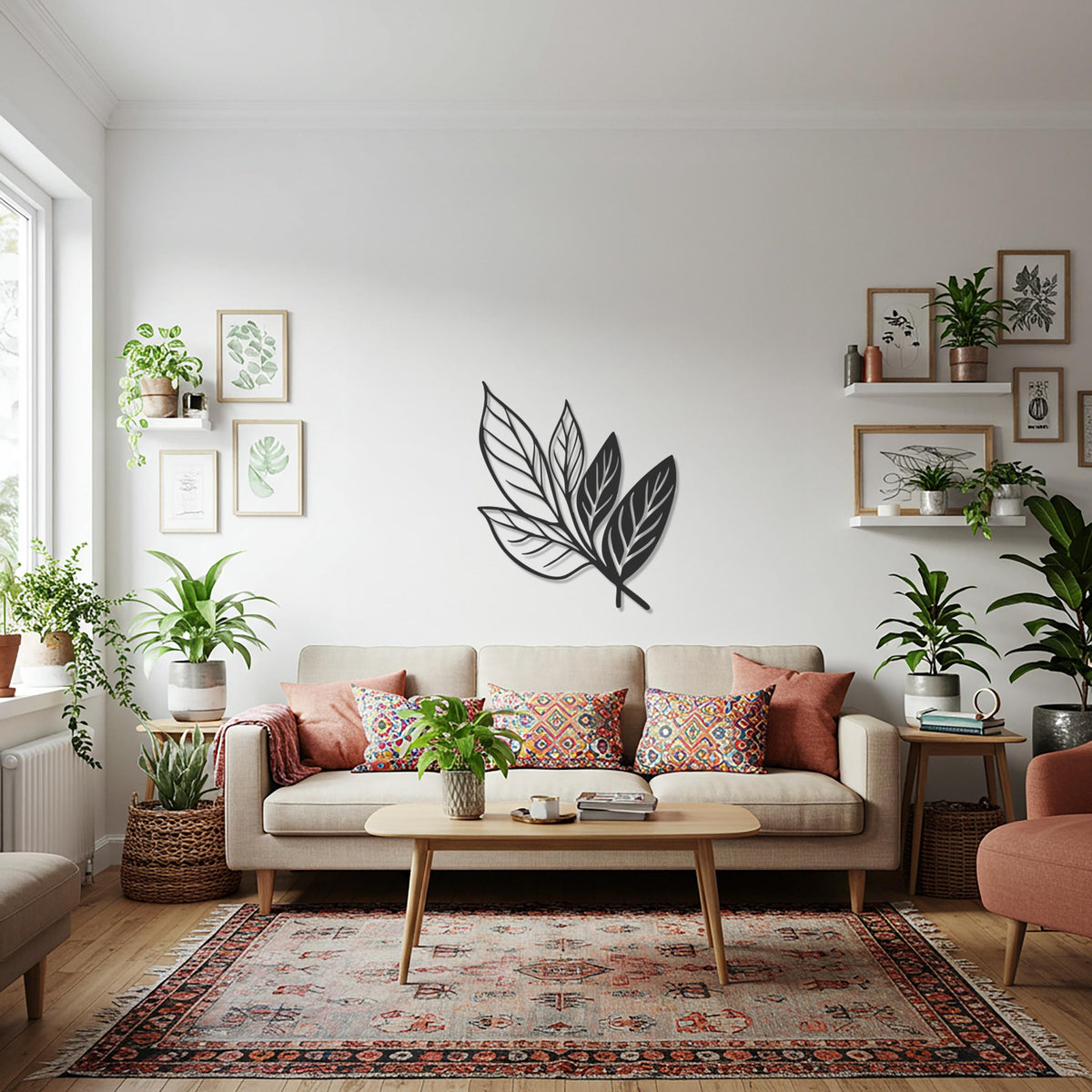 Leaf Metal Wall Art, Botanical Metal Wall Decor, Nature Inspired Wall Hangings, Minimalist Metal Art, Gift for Home, Modern Home Decor