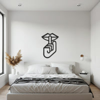 Lips and Finger Shh Metal Wall Art, Modern Minimalist Line Design, Stylish Wall Decor for Kitchen, Cafe, or Contemporary Spaces 2