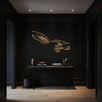 Modern Abstract Hand Silhouette Metal Wall Art, Minimalist Line Art Sculpture, Elegant Black Wall Hanging for Contemporary Interiors 2