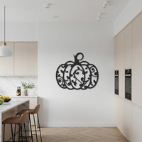 Halloween Pumpkin Metal Wall Art, Decorative Scroll Design Jack O Lantern, Autumn Farmhouse Seasonal Home Decoration, Outdoor Garden Decor 1