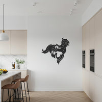 Horse and Foal Metal Wall Art, Elegant Wild Horse Silhouette, Modern Rustic Equine Wall Decor for Home, Farmhouse, or Cabin Style 6