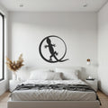 Gecko Lizard Metal Wall Art, Modern Circle Reptile Silhouette Decor, Minimalist Animal Artwork for Kitchen, Patio, or Indoor Spaces