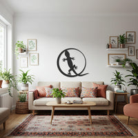 Gecko Lizard Metal Wall Art, Modern Circle Reptile Silhouette Decor, Minimalist Animal Artwork for Kitchen, Patio, or Indoor Spaces 5