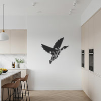 Bird Metal Wall Art, Flying Bird Silhouette with Floral Design, Modern Nature Wall Decor, Kitchen and Living Space Artistic Decoration 6