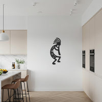 Kokopelli Tribal Metal Wall Art, Native American Silhouette Wall Decor, Boho Musician Design, Southwestern Cultural Art for Home Decoration 1