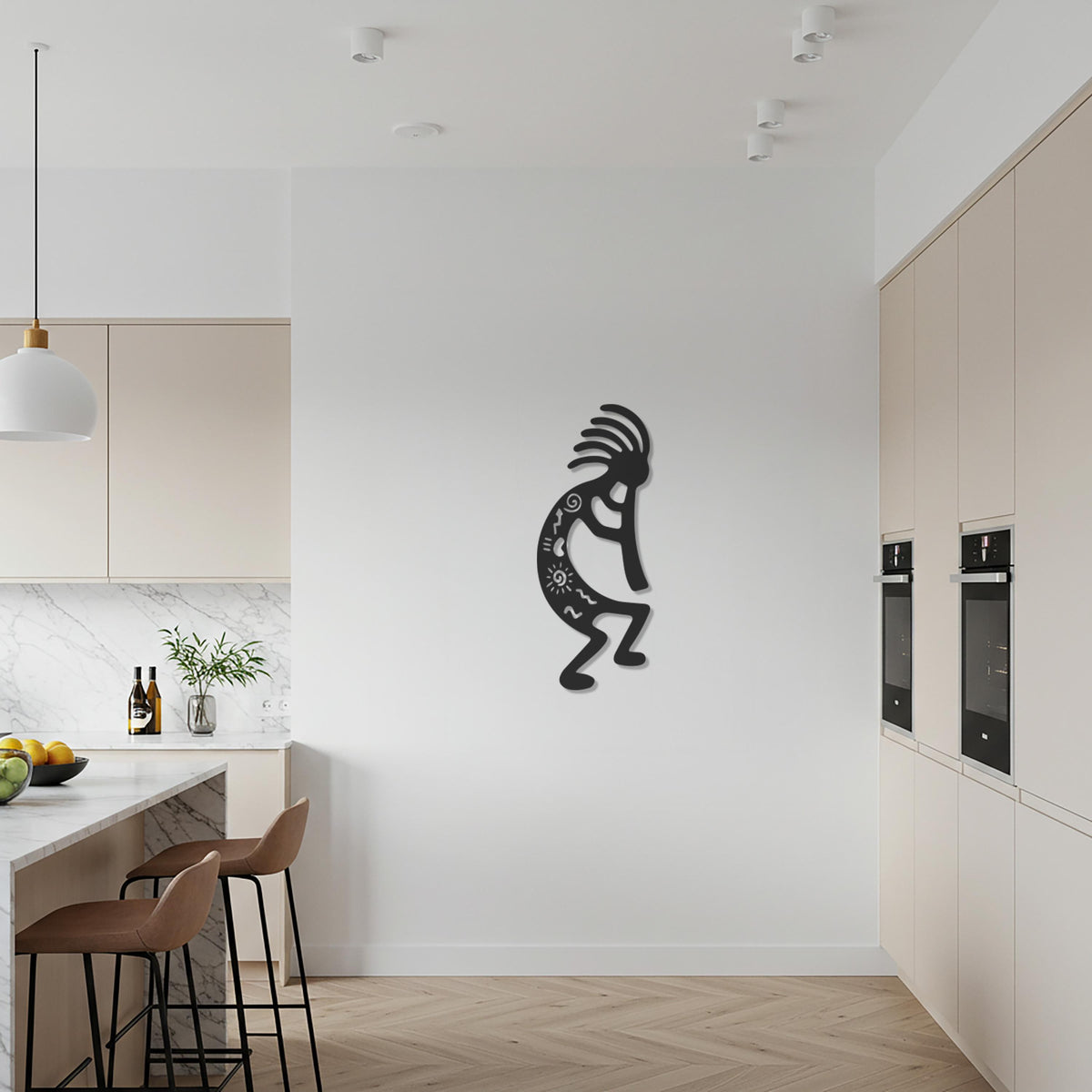 Kokopelli Tribal Metal Wall Art, Native American Silhouette Wall Decor, Boho Musician Design, Southwestern Cultural Art for Home Decoration
