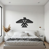 Geometric Bird Metal Wall Art, Native American Inspired Eagle Design, Minimal Tribal Symbol Decor, Modern Metal Bird Sculpture for Home 1