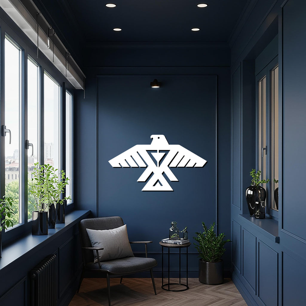 Geometric Bird Metal Wall Art, Native American Inspired Eagle Design, Minimal Tribal Symbol Decor, Modern Metal Bird Sculpture for Home