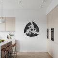Sun and Hands Metal Wall Art, Abstract Hand Silhouette with Radiant Sun Design, Modern Geometric Wall Decor for Elegant Home Styling