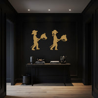 Cowboy Kids Metal Wall Art, Western Horse Toy Silhouette Decor, Rustic Farmhouse Wall Accent, Rodeo-Inspired Country Home Decoration 4