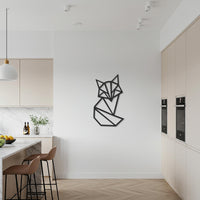 Geometric Fox Metal Wall Art, Modern Origami Animal Decor, Minimalist Polygon Fox Silhouette, Stylish Contemporary Wall Sculpture 6