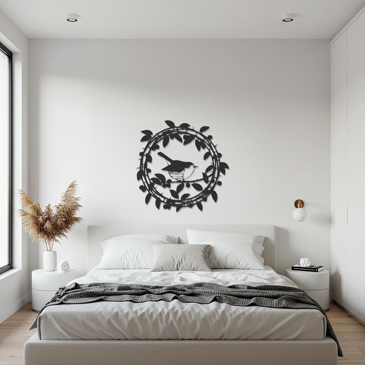 Bird Metal Wall Art, Nature Inspired Wall Decor, Nest and Tree Branch Wall Hanging, Rustic Metal Artwork, Gift for Home, Modern Wall Decor