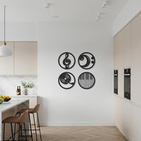 Set of 4 Music Wall Art, Musical Notes Metal Decor, Treble Clef and Piano Wall Hanging, Modern Musician Artwork, Gift for Music Lovers 6