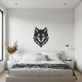 Wolf Head Metal Wall Art, Geometric Wildlife Silhouette Decor, Rustic Modern Animal Artwork for Cabin, Office, or Nature Lover Gift