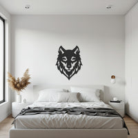 Wolf Head Metal Wall Art, Geometric Wildlife Silhouette Decor, Rustic Modern Animal Artwork for Cabin, Office, or Nature Lover Gift 1
