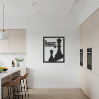 Mindset is Everything Chess Metal Wall Art, Motivational Quote with Chess Pieces, Modern Office or Living Room Decor, Gift for Game Lovers 1
