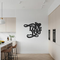 I Love You Metal Wall Art – Romantic Typography Design for Modern Homes, Perfect Gift for Couples, Wedding & Anniversary Decor 1