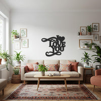 I Love You Metal Wall Art – Romantic Typography Design for Modern Homes, Perfect Gift for Couples, Wedding & Anniversary Decor 5