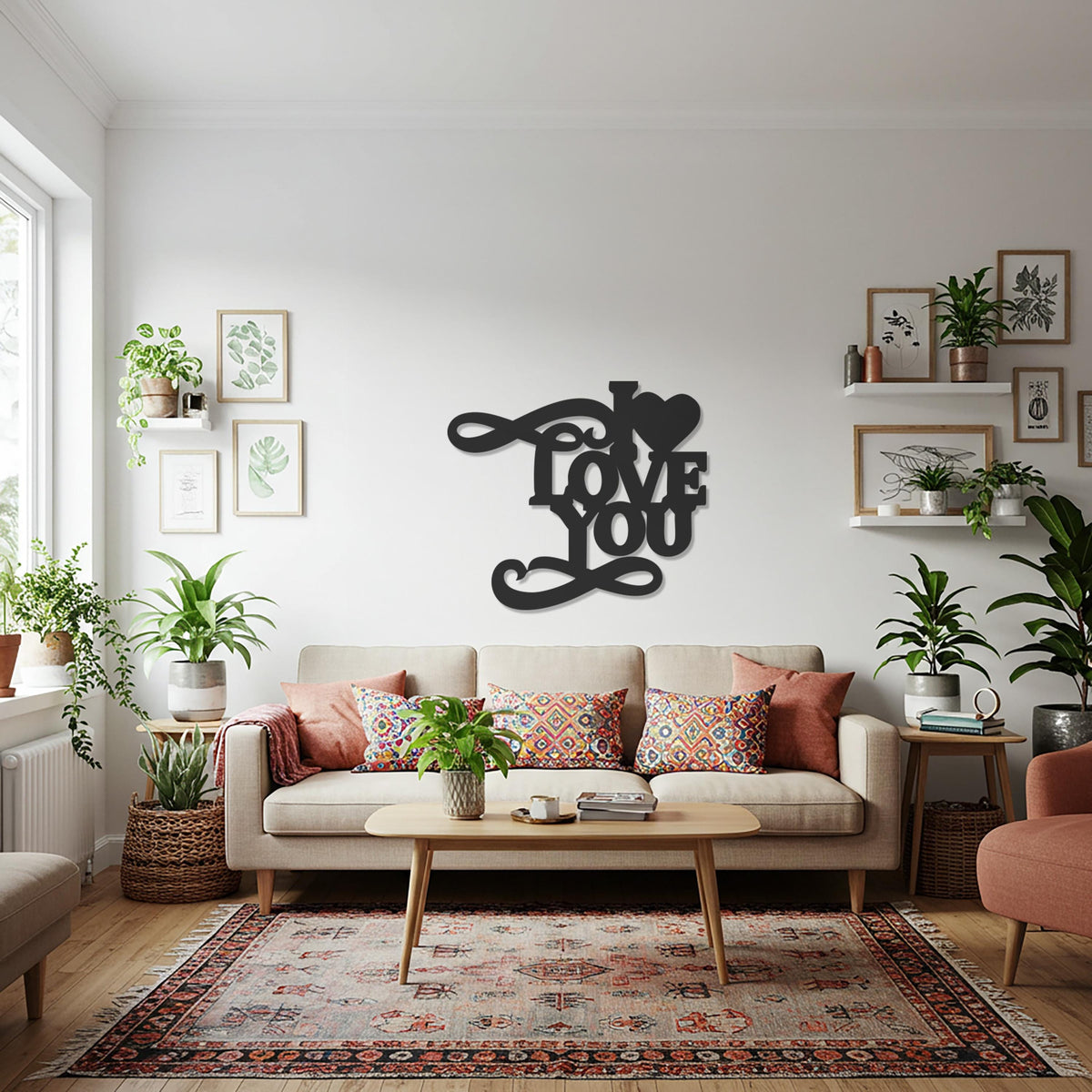 I Love You Metal Wall Art – Romantic Typography Design for Modern Homes, Perfect Gift for Couples, Wedding & Anniversary Decor