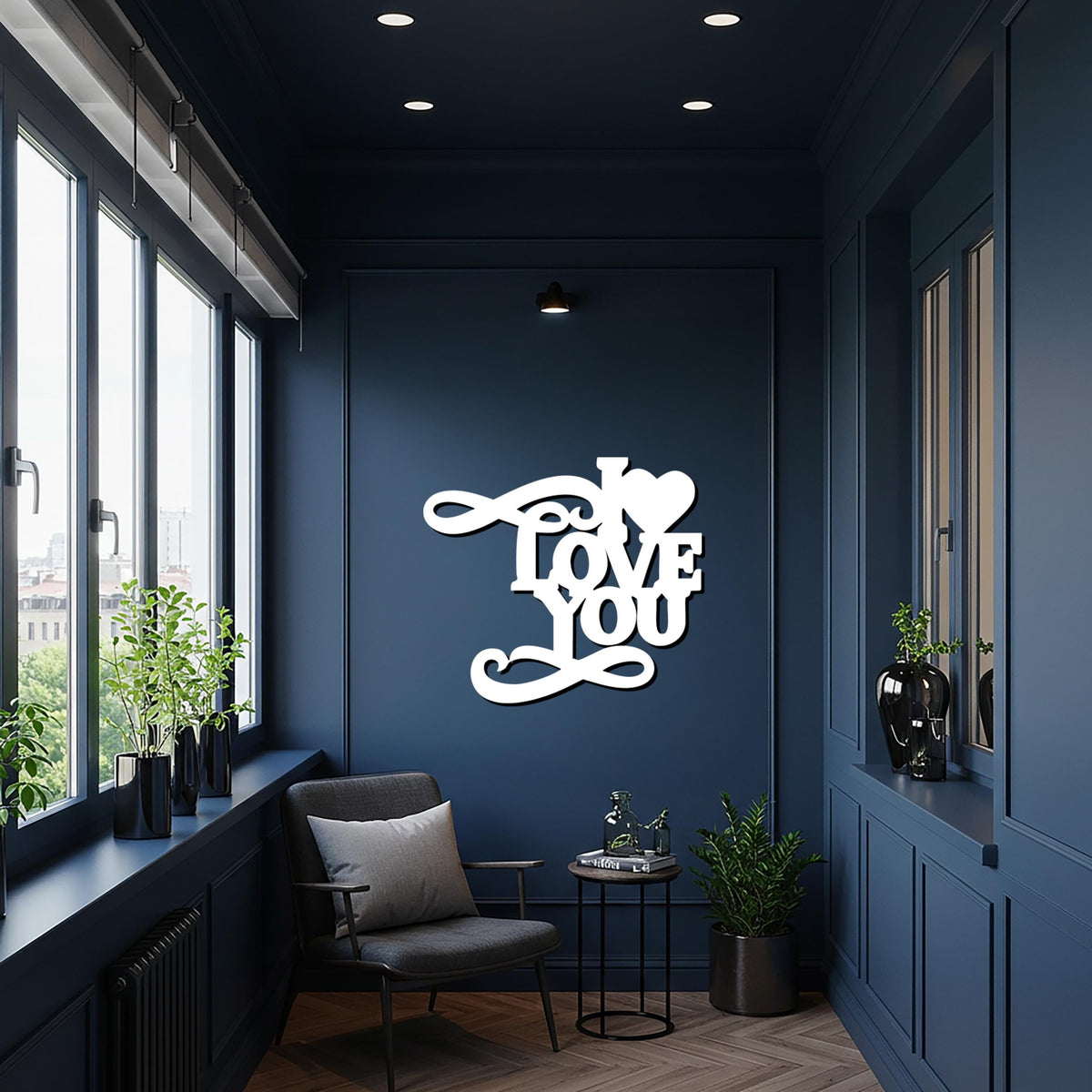 I Love You Metal Wall Art – Romantic Typography Design for Modern Homes, Perfect Gift for Couples, Wedding & Anniversary Decor