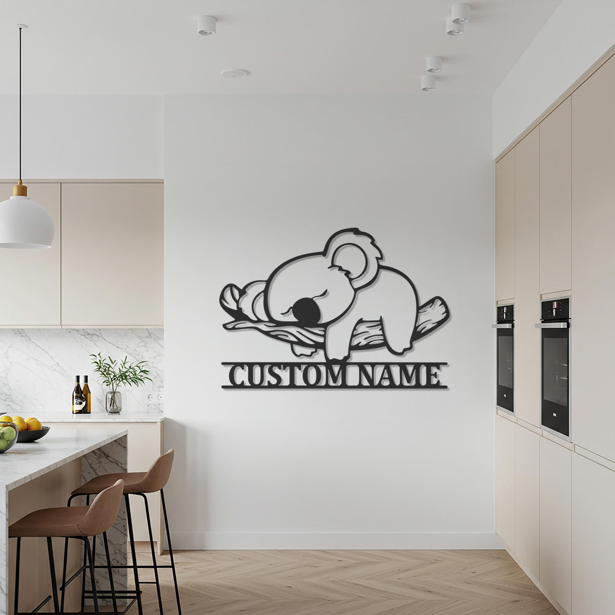 Custom Koala Metal Wall Art with Name, Personalized Animal Wall Decor, Nursery and Kids Room Koala Design, Cute Metal Wall Hanging
