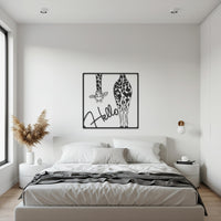 Hello Giraffe Metal Wall Art, Modern Animal Wall Decor, Playful Giraffe Wall Sculpture for Living Room, Nursery, Kids Room or Entryway 1