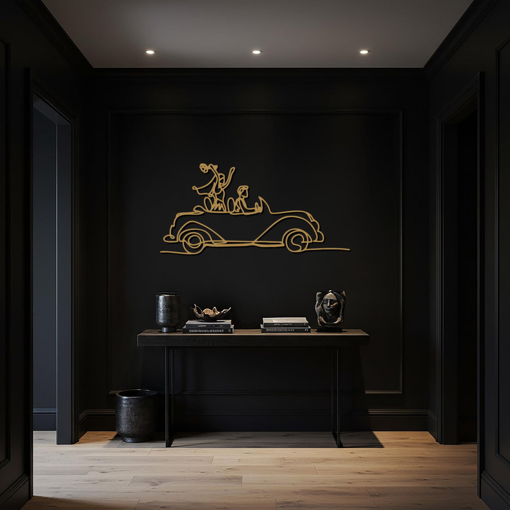 Car Ride Metal Wall Art, Family Road Trip Inspired Wall Decor, Metal Car Sculpture, Fun Travel Accent Gift for Families and Travel Lovers