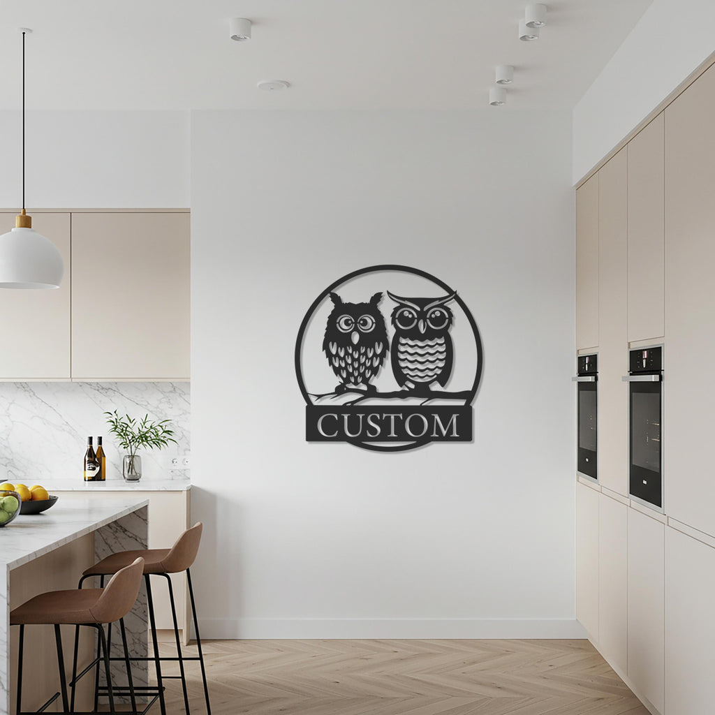 Owl Metal Wall Art, Customizable Bird Wall Decor, Rustic Owl Sculpture for Animal Lovers, Personalized Metal Accent for Unique Home Interior