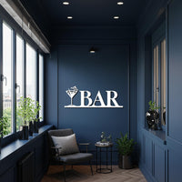 Metal Bar Wall Decor, Cocktail Glass Wall Sign, Modern Bar Art for Kitchen & Home, Drinks Area Decoration, Gift for Bartenders 3