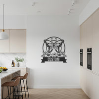 Butterfly Metal Wall Art with Custom Text, Elegant Nature Inspired Butterfly Wall Decor, Personalized Metal Accent for Home & Garden 5