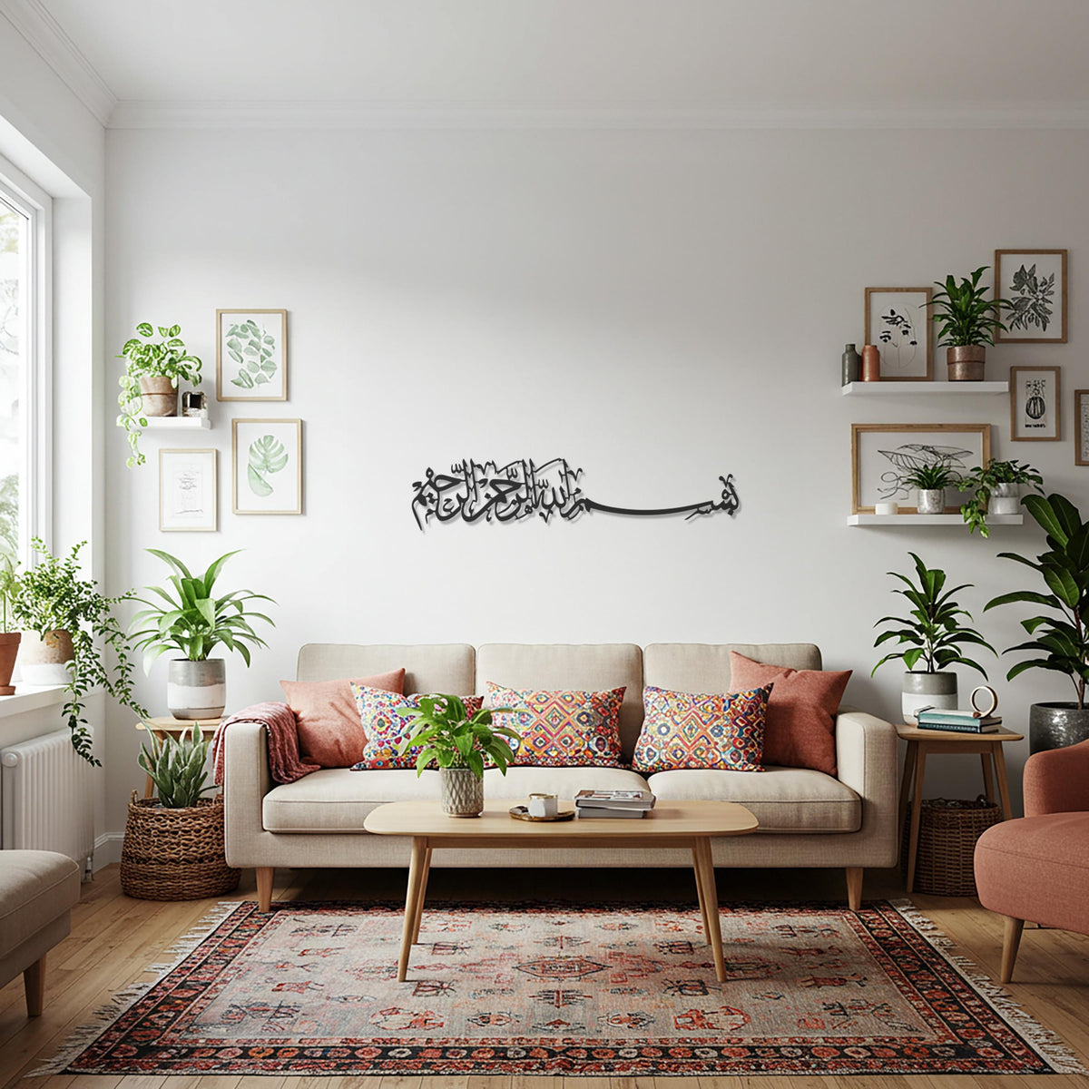 Islamic Metal Wall Art, Bismillah Calligraphy Design, Arabic Wall Decor for Home, Elegant Religious Artwork for Muslims and Spiritual Homes
