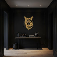 Cat Metal Wall Art, Modern Feline Inspired Decor, Animal Lover’s Steel Wall Hanging, Elegant Cat Face Design for Home, Gift or Office 3