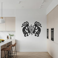 Kokopelli Metal Wall Art, Tribal Sun Design, Bohemian Metal Wall Decor, Native Inspired Wall Hanging, Unique Geometric Metal Artwork 6