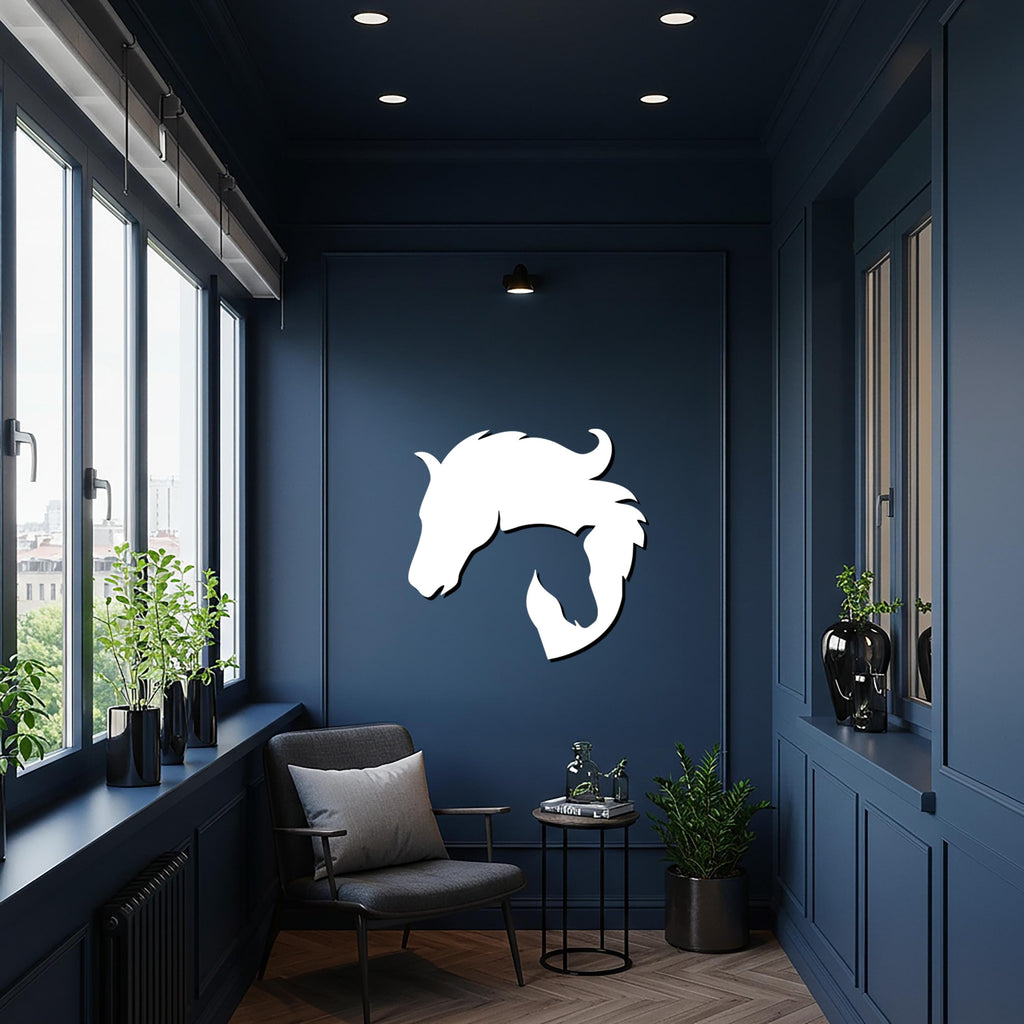 Horse Metal Wall Art, Modern Equine Silhouette Decor, Elegant Animal Inspired Steel Artwork for Living Room, Bedroom or Office Walls