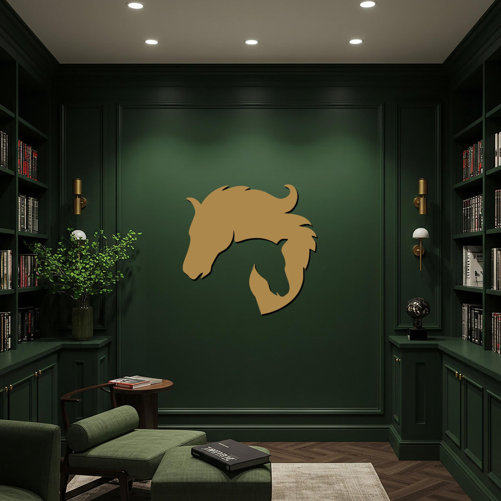 Horse Metal Wall Art, Modern Equine Silhouette Decor, Elegant Animal Inspired Steel Artwork for Living Room, Bedroom or Office Walls